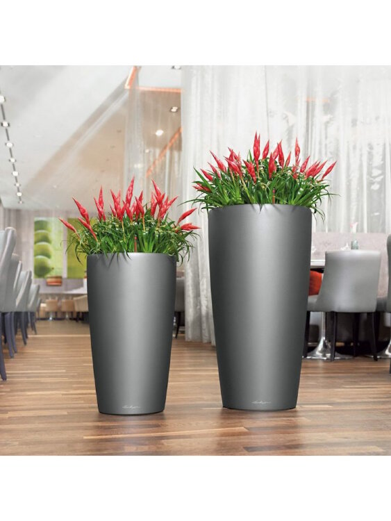 Кашпо Lechuza Rondo 32 Антрацитовый металлик 