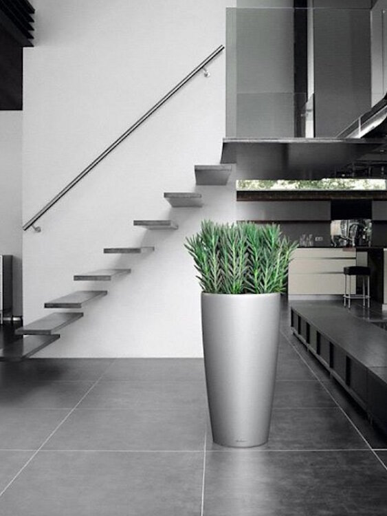 Кашпо Lechuza Rondo 32 Серебристый металлик 