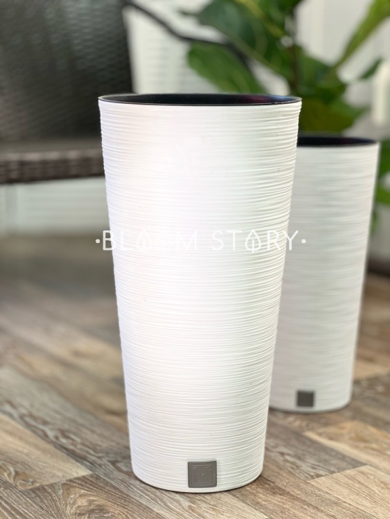 Горшок Фуру Раунд Слим белый 