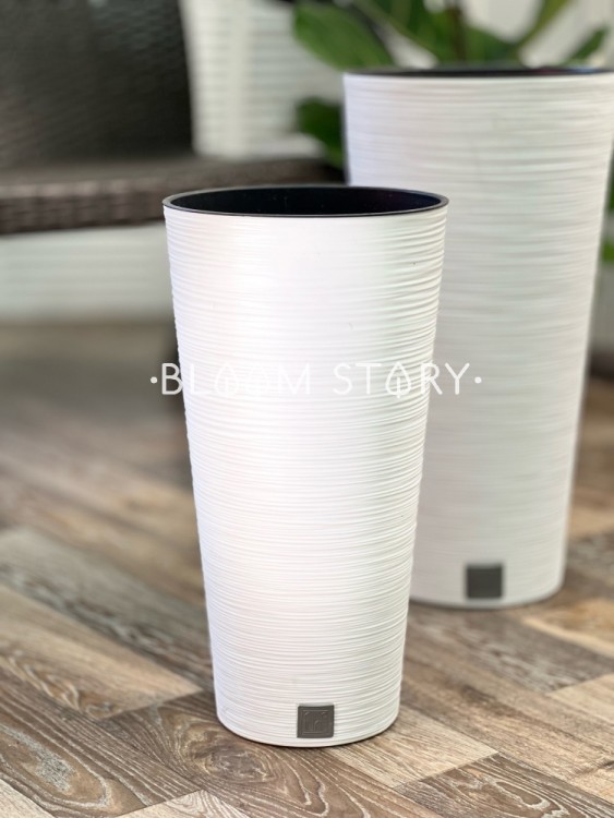 Горшок Фуру Раунд Слим белый 