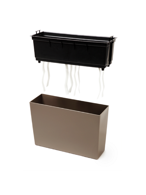 Кашпо длинное высокое Вербена 56 см серое 