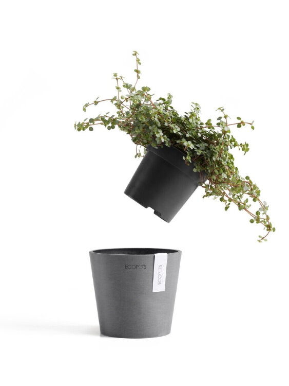Кашпо Ecopots Amsterdam Mini серо-коричневое 